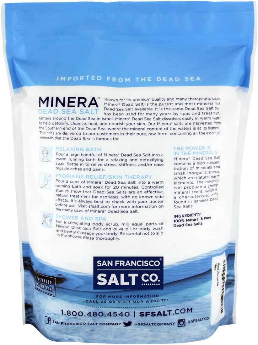 Fine Grain Dead Sea Salt for Bath & Soaking – 2 Lbs, Fast-Dissolving, 100% Pure & Natural, Unscented, Skin-Nourishing Sea Salt