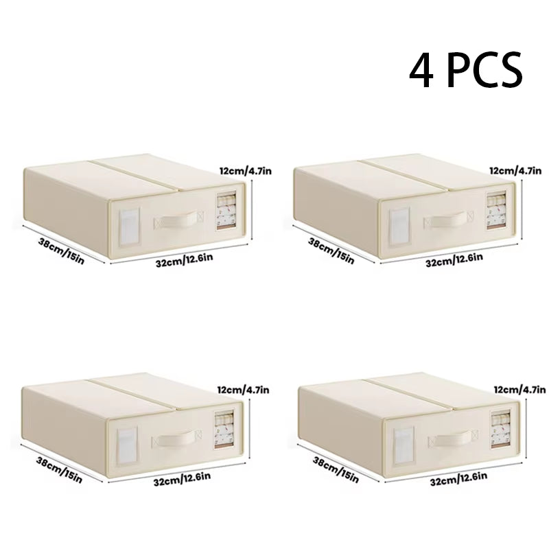 Bed Sheet Foldable Organiser Clothes, Comforter Organiser Large Capacity Zip-On Sheet Organiser for Sheets, Clothes,