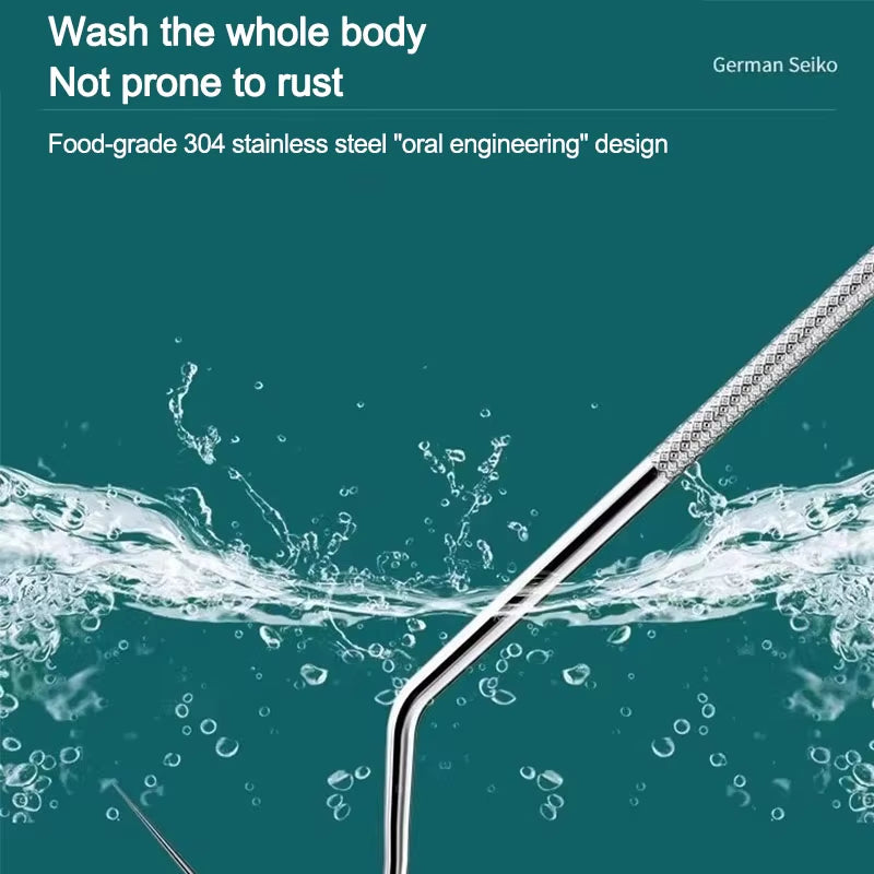 New 3/7Pcs Metal Floss Pick Stainless Steel Floss Dental Floss Keychain Dental Care Cleaning Teeth Thread YAX05