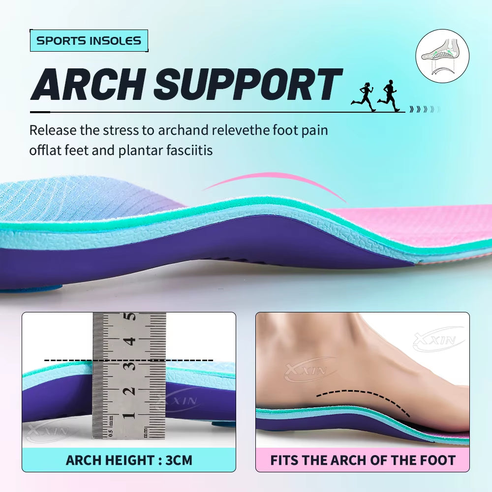 【Xxin】Arch Support Insole Orthopedic Shoe Pad Flat Foot Insert Sport Elastic Breathable Insoles Size35-46