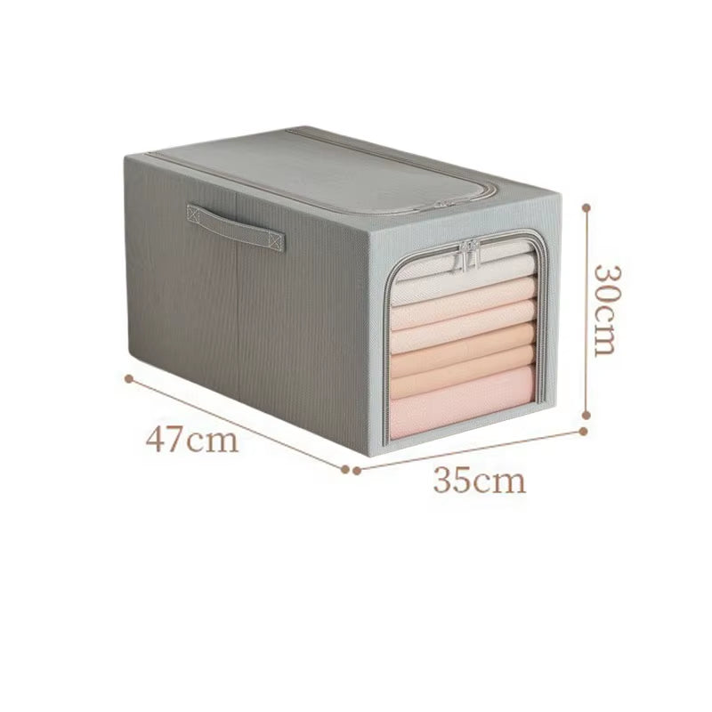 Large Capacity Clothes Storage Box Wardrobe Organizer Folding Clothing Organizer with Metal Frame Closet Jeans Storage Box