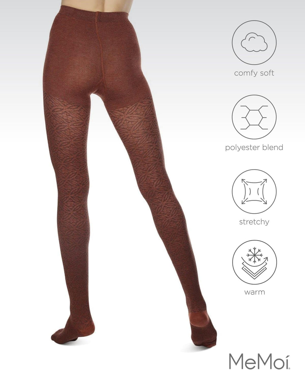 Women'S Flattering Floral and Circular Pattern Sweater Tights