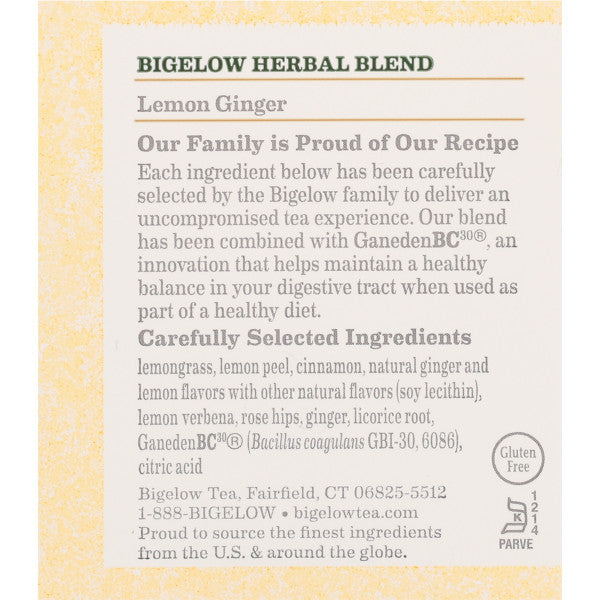 Bigelow Tea Herb Plus Probiotics Lemon Ginger (6x18 Bag )-2