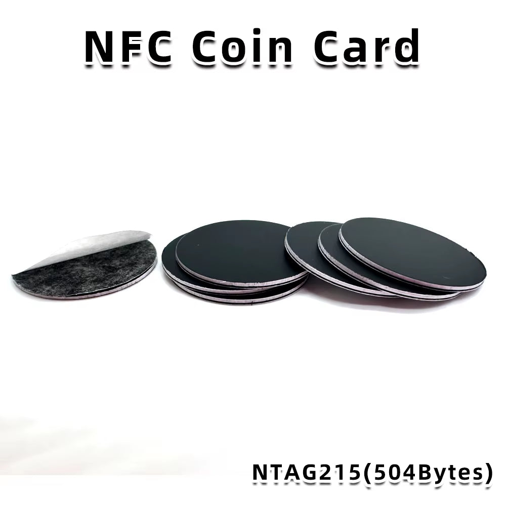 Black Ntag 215 Tags NFC Phone Available RFID Stickers Adhesive Label NFC Ntag215 Self-Adhesive Tag 13.56Mhz ISO14443A Sticker