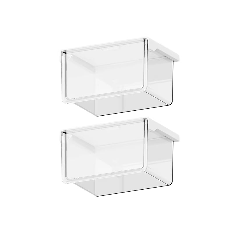 Qtip Holder Dispenser under Mirror Cabinet Pull-Out Storage Box Transparent Drawer for Cotton Pad,Swabs,Floss Makeup Organizers