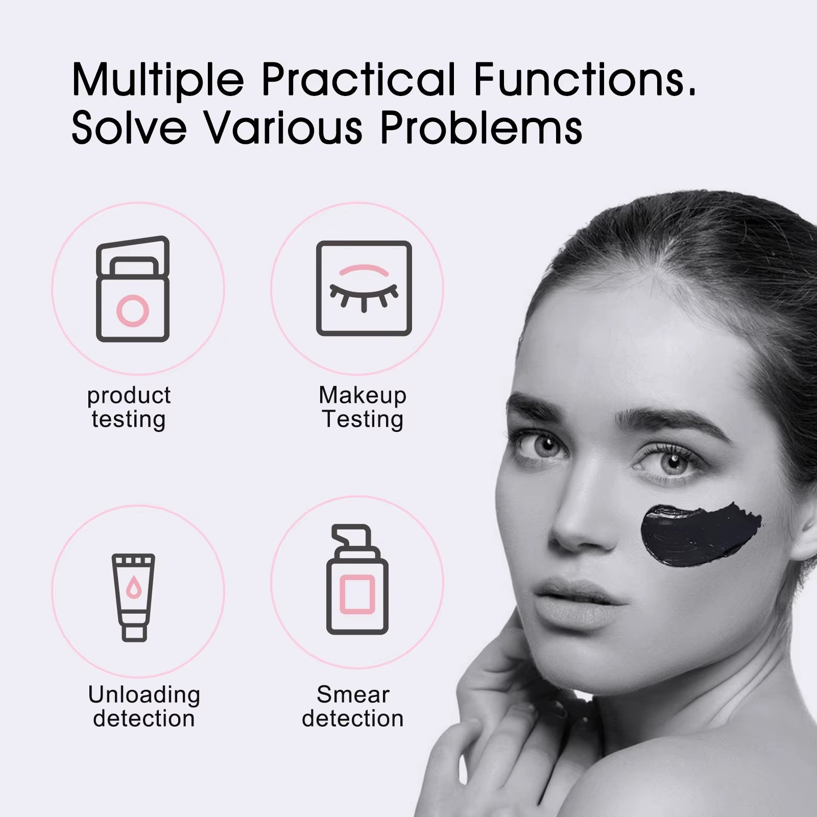 UV Mirror Sunscreen Testing Camera with Light 2X Magnification Travel Makeup 3.5In Pocket Size L Pocket Mirror Sunscreen Mirror