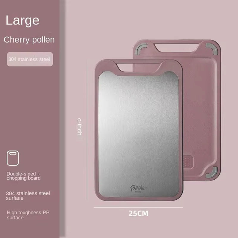 304 Stainless Steel Cutting Board Double-Sided Chopping Board Kitchen Fruit Cutting Board Kitchen Rolling Chopping Board