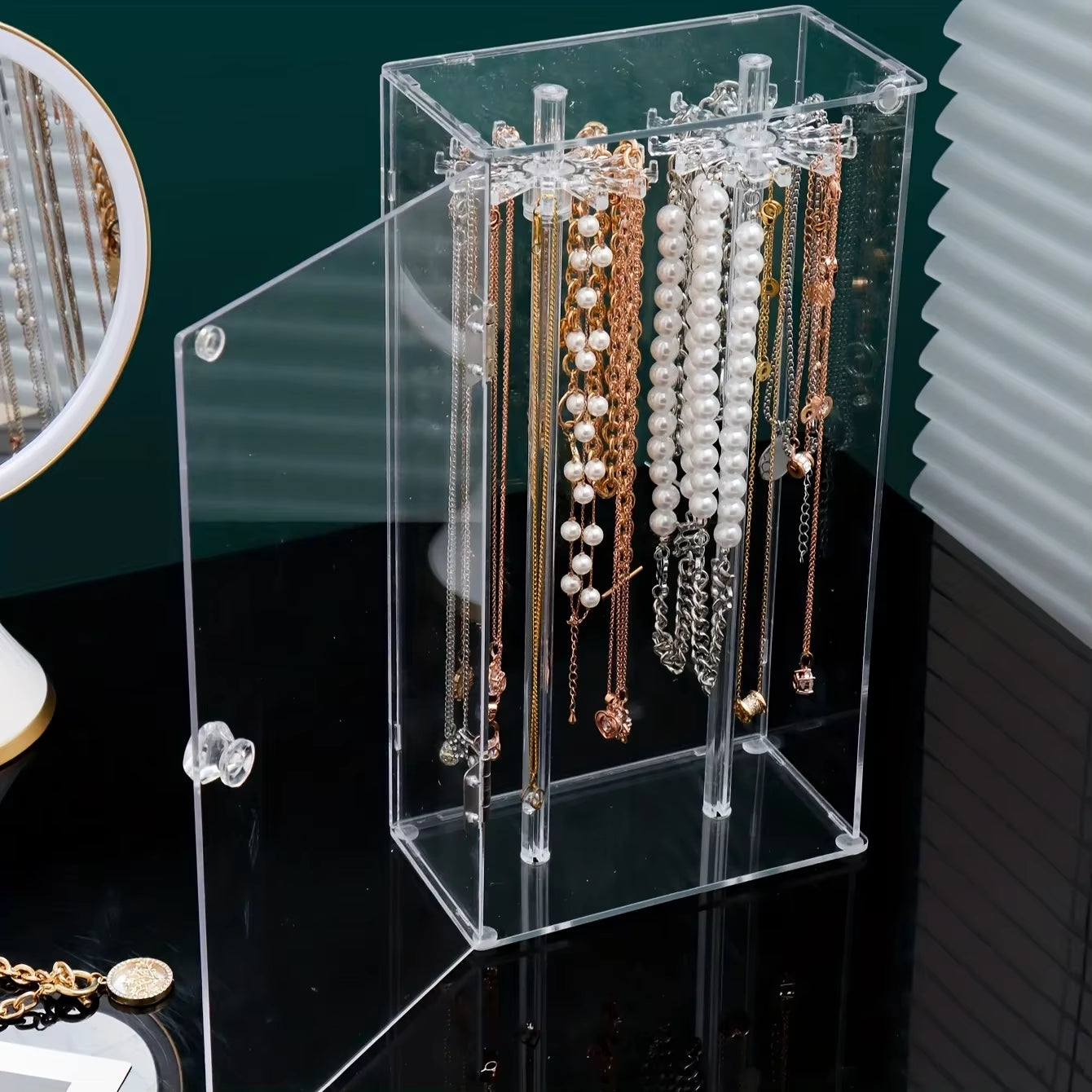 1Pc Acrylic Necklace Storage Box, Household Jewelry Bracelet Pendant Display Stand Large Capacity, Ideal Choice for Gifts