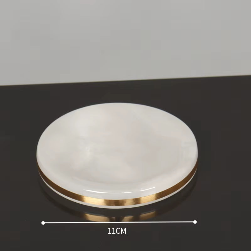 White Onyx Natural Marble Bathroom Accessories Set Gold Luxury Soap Dispenser Soap Dish Tray Toothbrush Holder Bathroom Set