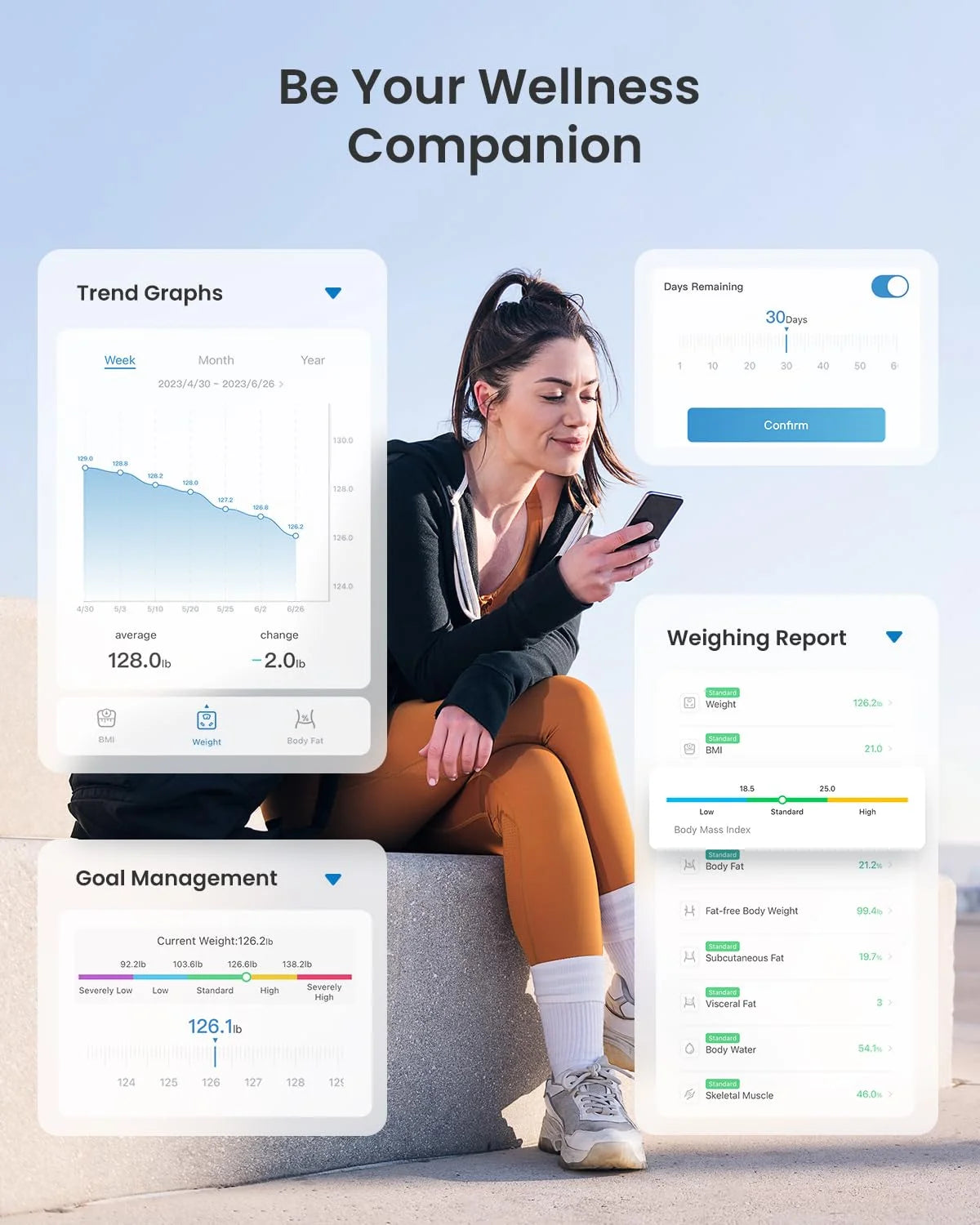 Smart Scale for Body Weight with Customize Scale Colors, Rechargeable, ITO Coating, Elis Chroma