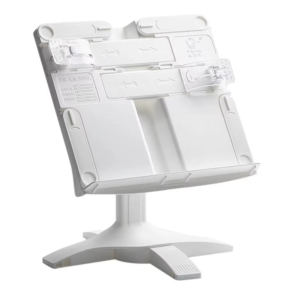 Adjustable Angle Lifting Landing Book Stand Extendable Anti-Slip Mat Reading Bookshelf Plastic with Clip Book Holder Recipes
