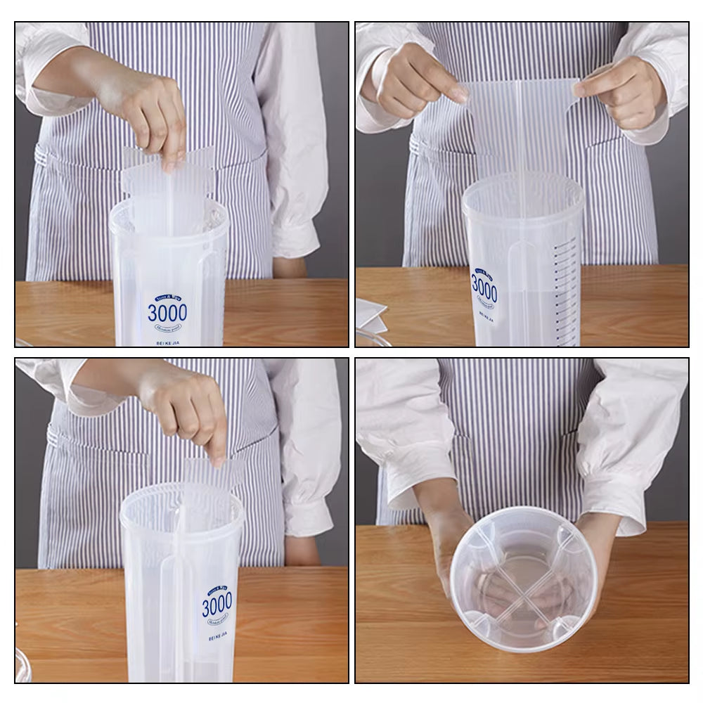 Compartment Plastic Sealed Multifunction Rotating Dry Food Rice Container Kitchen Food Storage Tank Transparent Storage Box