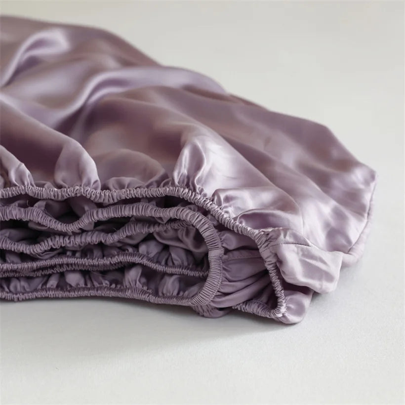 23Mm Mulberry Silk Fitted Sheets 100% 23 Momme Natural Silk Bed Sheet Luxury Smooth Mattress Cover Breathable Soft Bedding Sheet