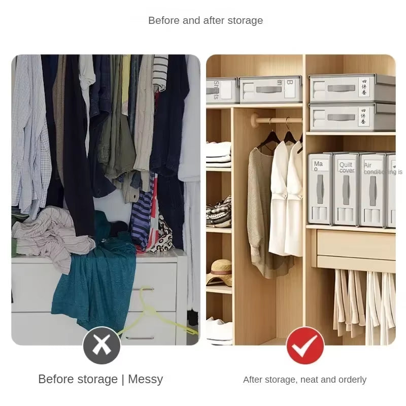 Creative Bed Sheet Storage Box Clothing Fabric Sheet 4-Piece Organizer Wardrobe Blanket Quilt Cover Non-Woven Storage Box