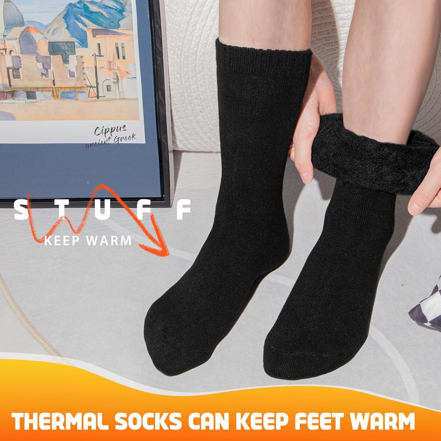 Thermal Socks for Men, Winter Warm Socks Mens for Cold Weather Extreme Temperatures