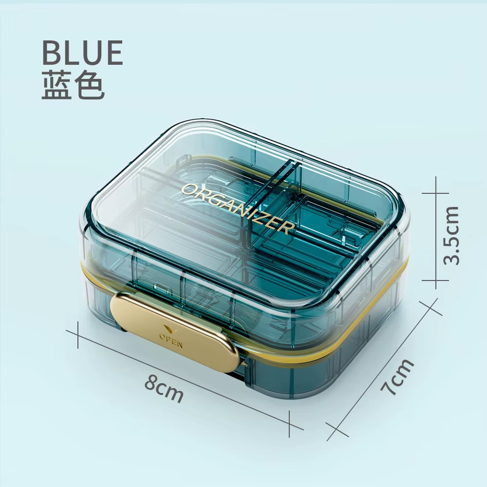 Moisture-Proof Sealed Pill Box, Multi-Compartment, Week, Week, Pill Box, Mini Portable Medicine Storage Box