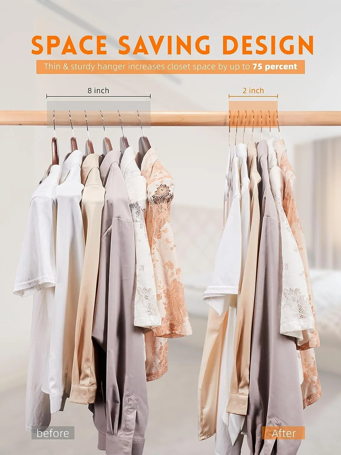 White Velvet Hangers 60 Pack, Luxury Felt Hangers Non Slip Clothes Hangers, No Shoulder Bump Focked Hanger