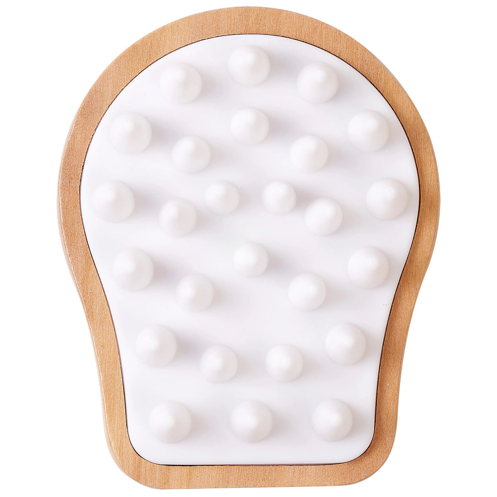 White Handheld Shower Scalp Brush, Hair Growth Stimulating, Head Massager