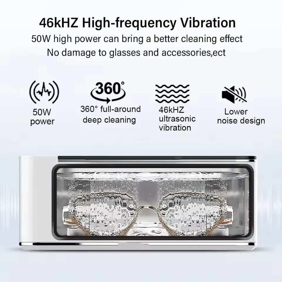 Ultrasonic Cleaners Machine 500ML Glasses Jewelry Deep Cleaning High-Frequency Vibration Cleaning Multifunctional Tool Household