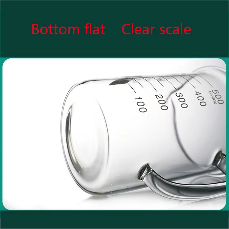 50~1000Ml with Handle Measuring Cup High Borosilicate Glass Clear Scale Cup Laboratory Beaker Kitchen Baking Measuring Mug