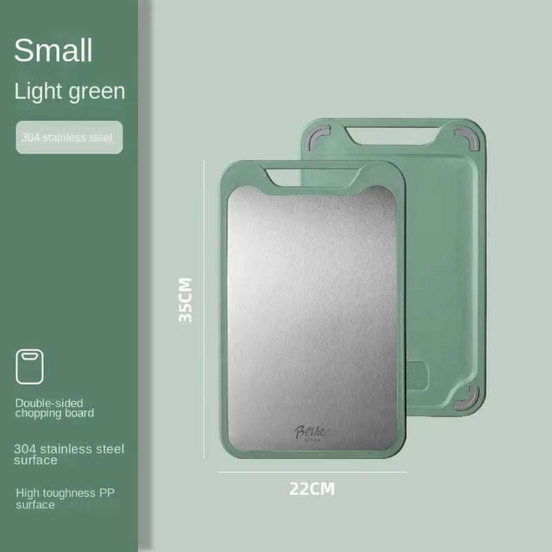 304 Stainless Steel Cutting Board Double-Sided Chopping Board Kitchen Fruit Cutting Board Kitchen Rolling Chopping Board