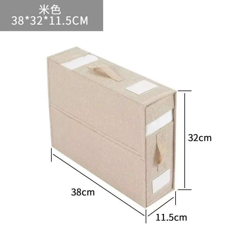 Foldable Closet Storage Bins Air and Dust Resistant Folding Bed Linen Organizer Window Clothes and Sheets Storage Box