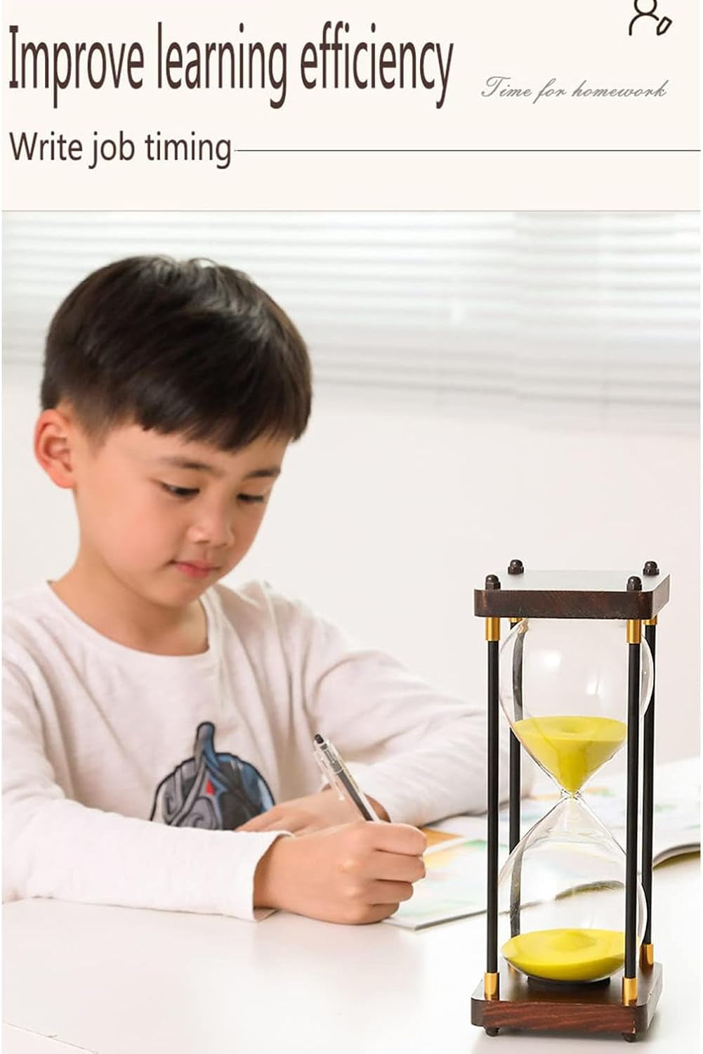 Premium Large Hourglass Sand Timer 60 Minutes, Decorative Sandglass Clock, Modern Hour Glass Timers Gift for Men & Women, Time Management Tools for Classroom Kitchen Home Office Desk Decor