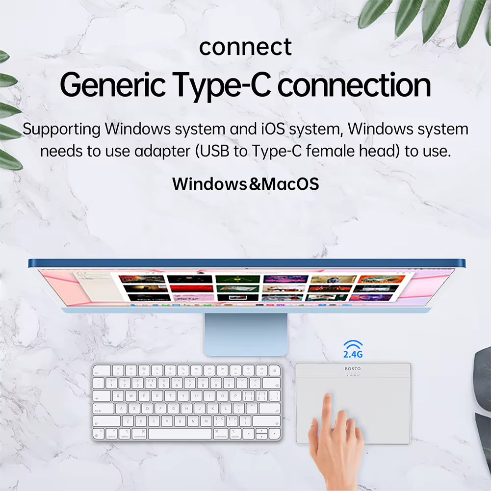 Bluetooth-Compatible Touchpad High Precision Haptic Feedback USB Touchpad Mouse Wired Precision Trackpad for Desktop Laptop User