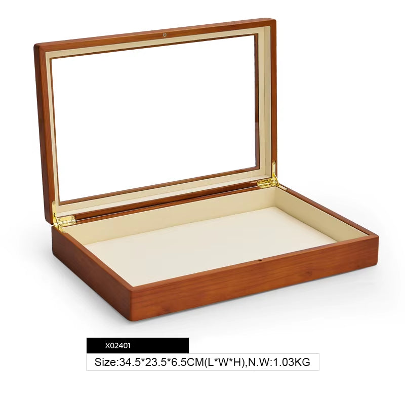 Wooden Jewelry Box Retro Jewelry Display Ring Necklace Earring Bracelet Box Multi Jewelry Storage Organizer Display Case