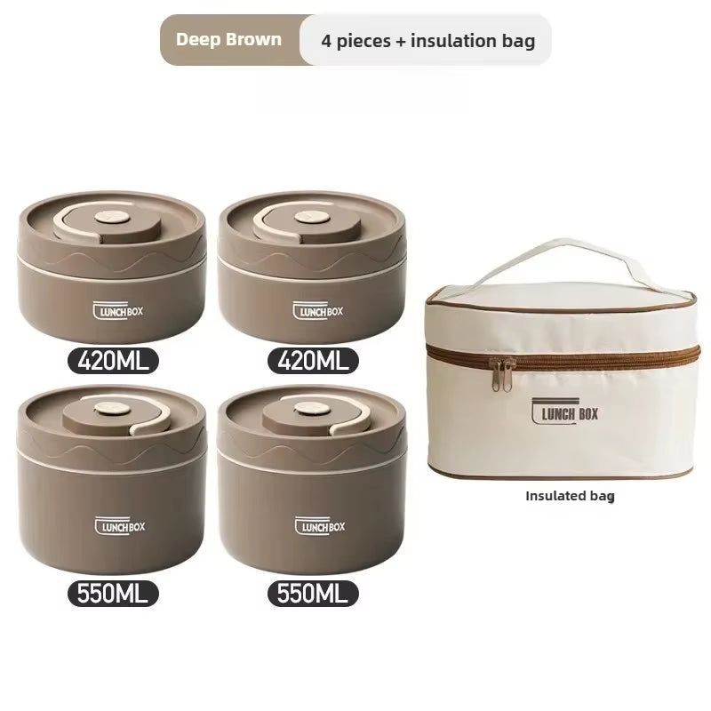 Lunch/Snack Box for Thermal, Stackable 2-Tier Stainless Steel Insulated Bento Box with Cutlery Set for Adult Kids Men Women