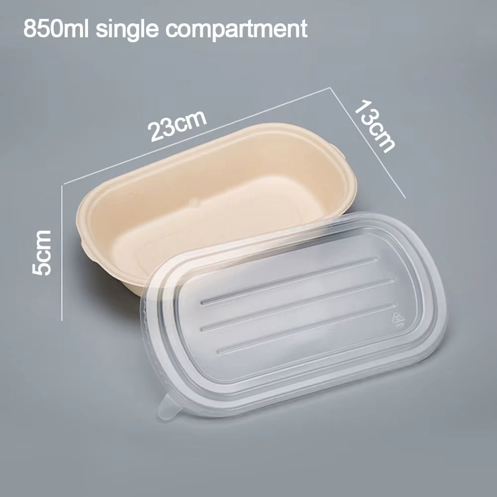 500Ml/700Ml/850Ml/1000Ml Paper Light Food Box ECO Friendly Fitness Disposable Packing Degradable Salad Takeout Divided Lunch Box