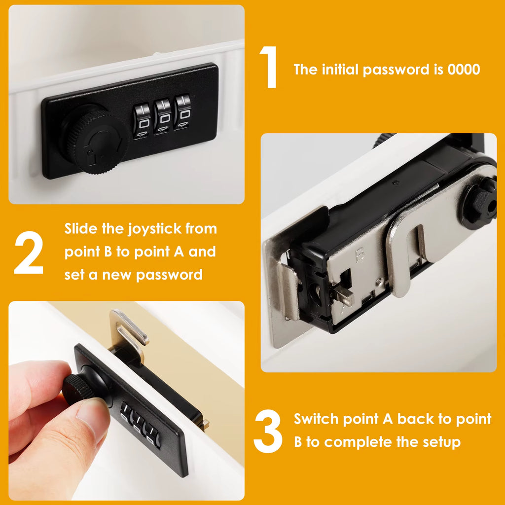 1/2-Layer Safe Box with Digital Password Lock Large Capacity Jewelry Organizer Box for Valuables​ Privacy Security Protection