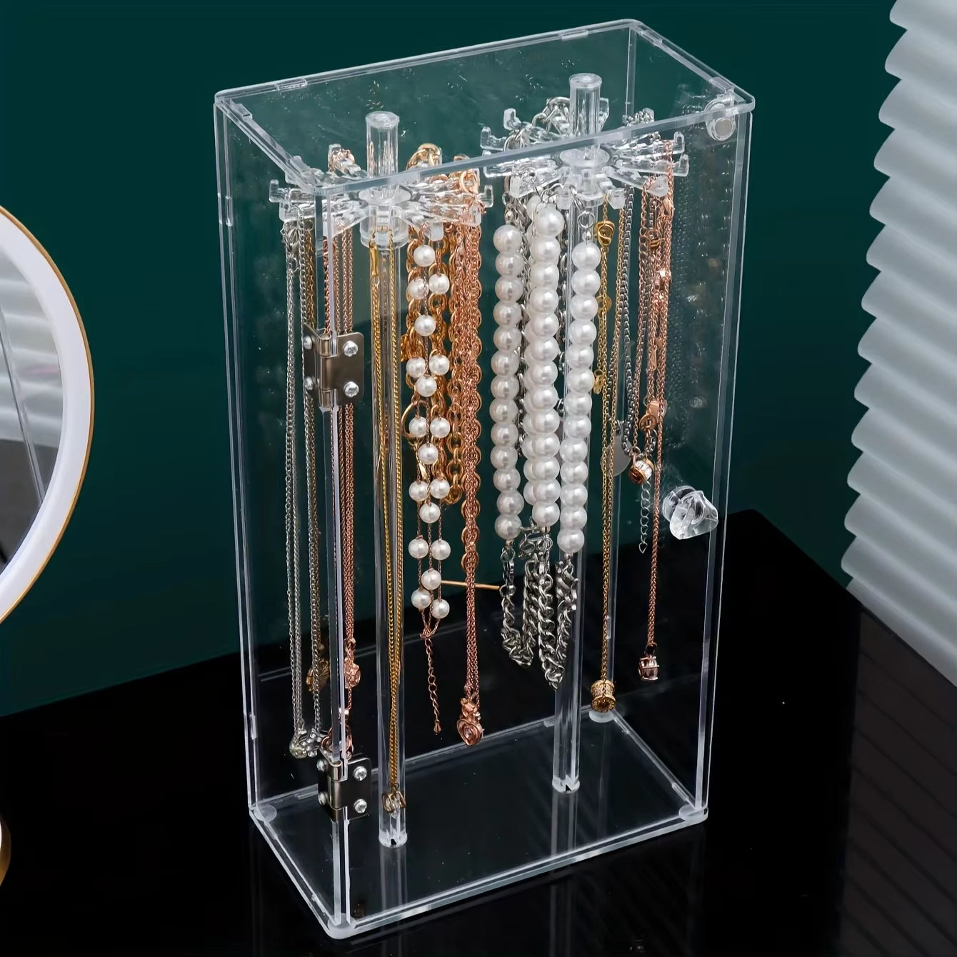 1Pc Acrylic Necklace Storage Box, Household Jewelry Bracelet Pendant Display Stand Large Capacity, Ideal Choice for Gifts