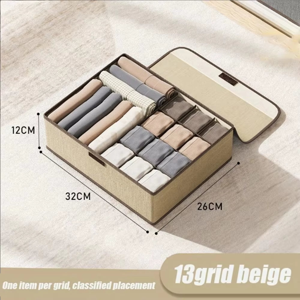 1Pcs Washable Underwear Storage Compartments Drawer Type Three in One Wardrobe Organizer Clothes Foldable Socks Home Organizer