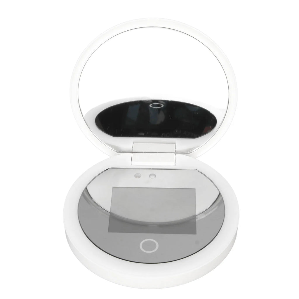 UV Mirror Sunscreen Testing Camera with Light 2X Magnification Travel Makeup 3.5In Pocket Size L