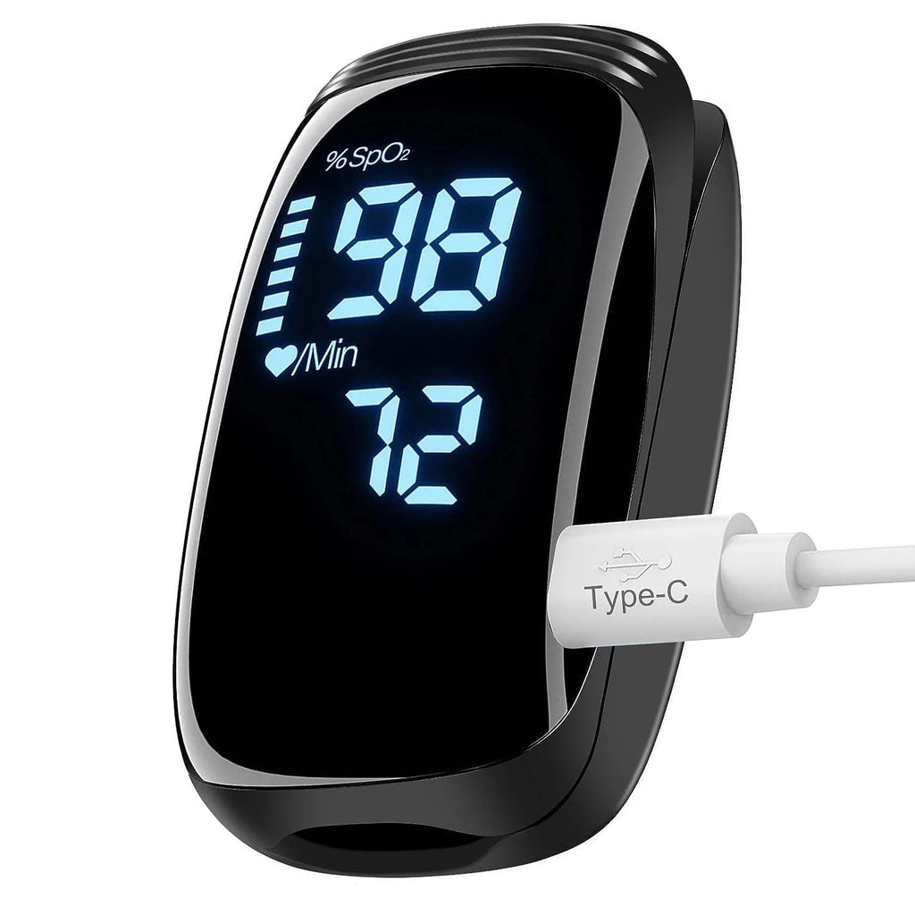 Pulse Oximeter Fingertip, Pulse Oximeter with Rechargeable, Oxygen Meter Finger Pulse Oximeter, Fingertip Blood Oxygen Saturation Monitor Rechargeable, Accurate Fast Spo2 Reading for Sports