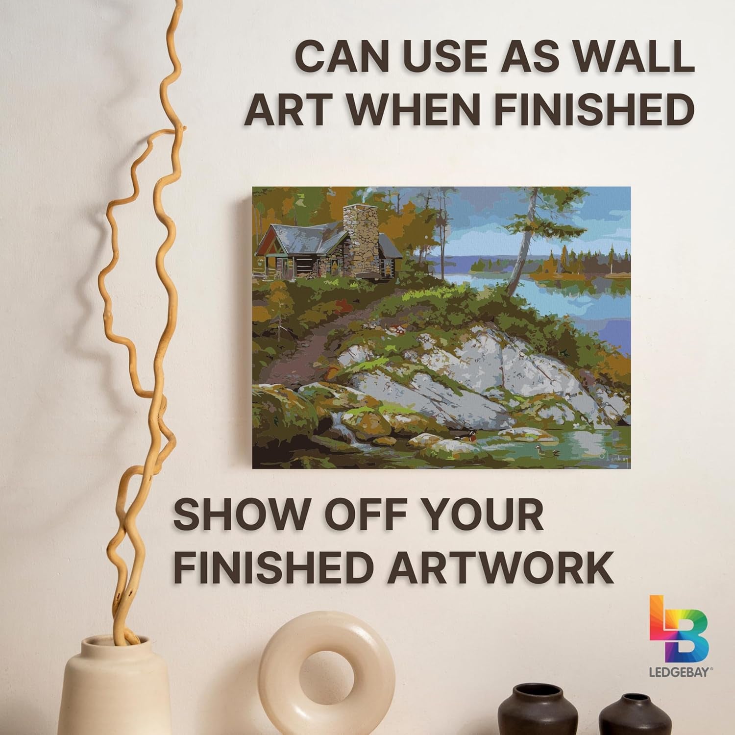 DIY Paint by Numbers Kit for Adults Framed Canvas Beginner to Advanced Paint by Numbers Kit Kits Include Acrylic Paint Set Brushes Tabletop Easel (Away from It All 16"X 20" Framed)