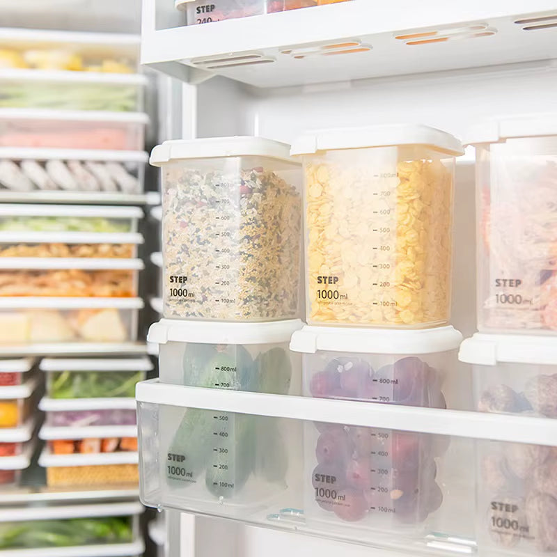 Plastic Sealed Cans Kitchen Storage Box Transparent Food Canister Keep Fresh New Clear Container in Different Capacity
