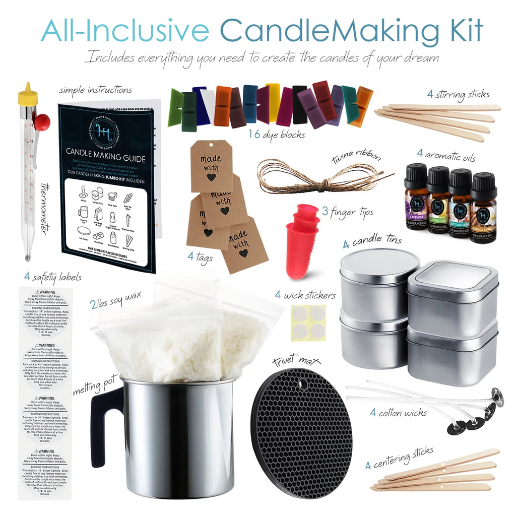 Hearth and Harbor Complete DIY Candle Making Kit Supplies for Adults and Children