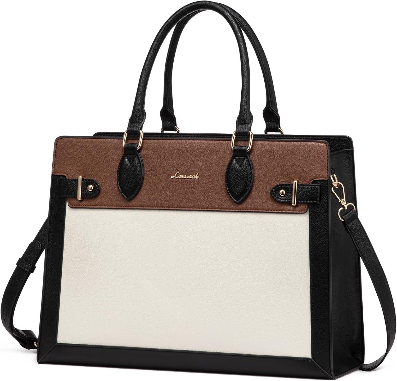 Laptop Bag for Women 17 Inch Work Tote, Business Computer Briefcase, PU Leather