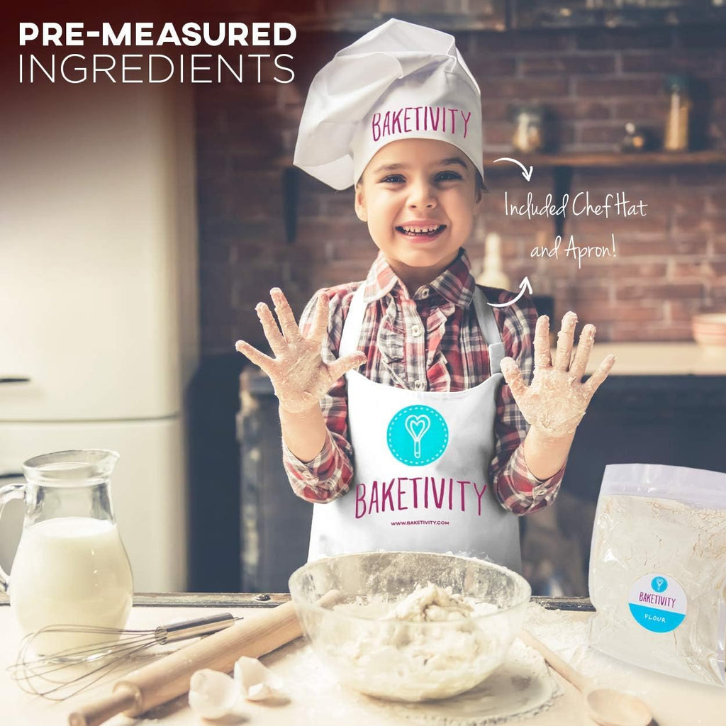 Kids Baking DIY Activity Kit - Bake Delicious Bug Cupcakes with Pre-Measured Ingredients – Best Gift Idea for Boys and Girls Ages 6-12 – Includes Free Hat and Apron