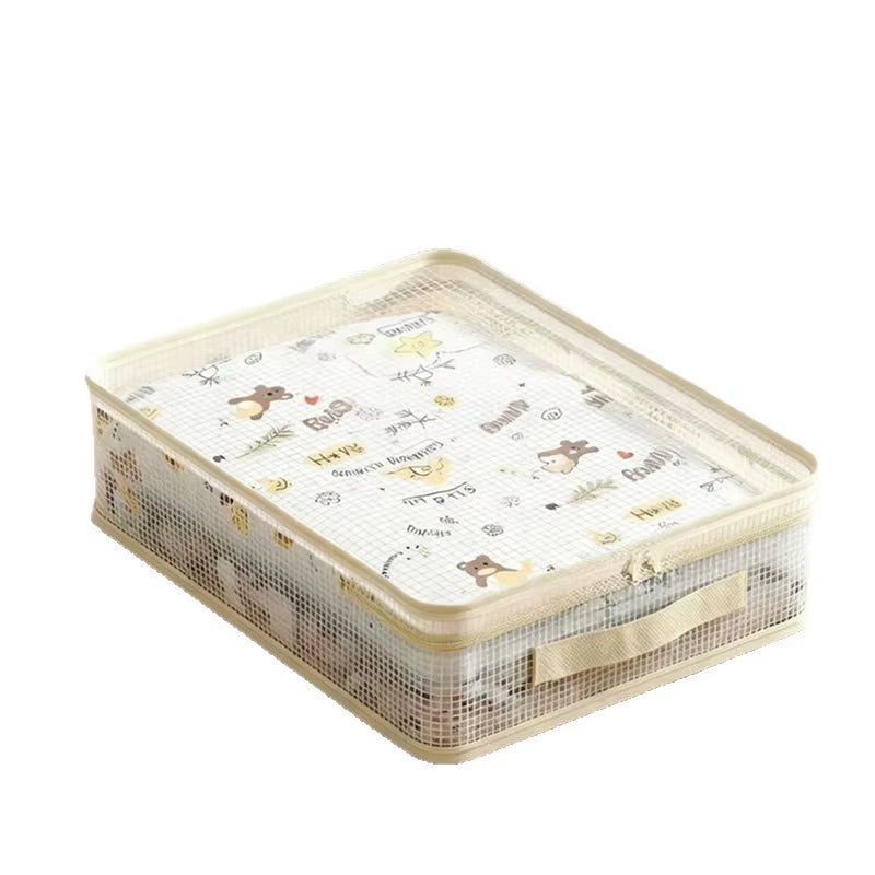 4 Pcs Bed Sheet Storage Bags Transparent Clothes Blankets Packing Box Waterproof Clear Bedding Underbed Drawer Storage Bag