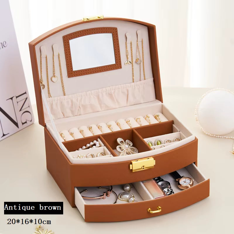 Handheld Luxury Jewelry Box, Multi-Layer Drawer Storage Box, Used for Classifying and Storing Rings, Earrings, Necklaces