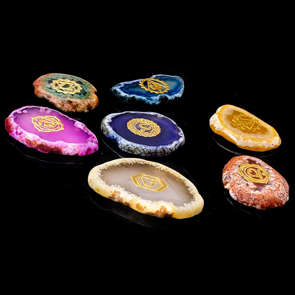 7 Chakra Set Reiki Natural Crystal Healing Energy Balance Colorful Irregular Stones Yoga Symbol Ornament DIY Home Decor