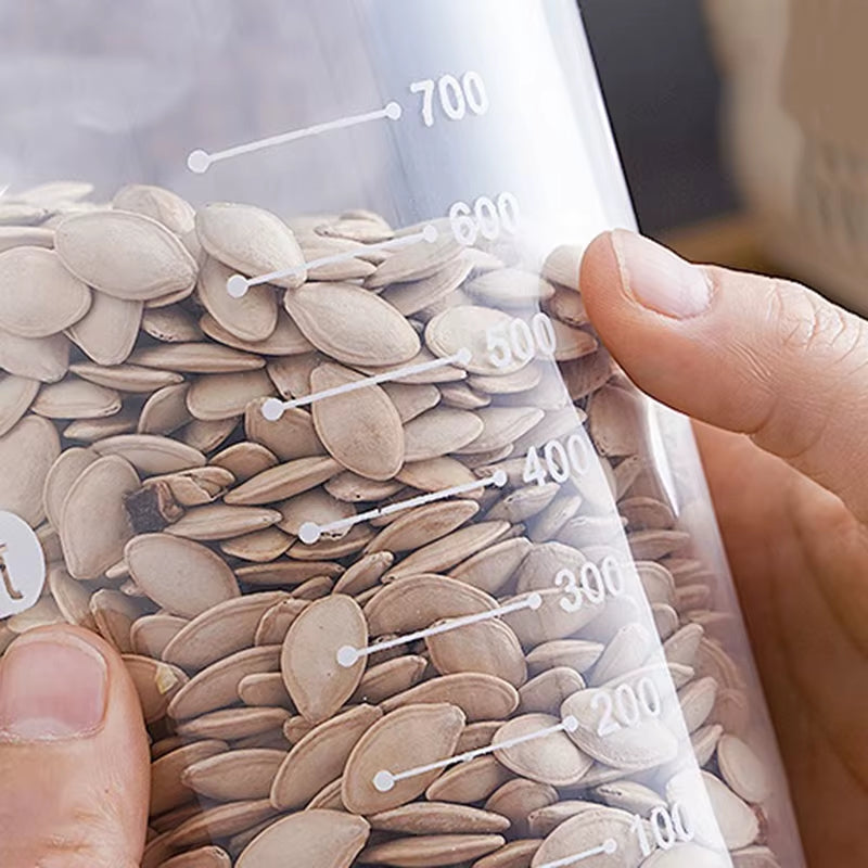 1-4Pcs Sealed Storage Box Transparent Kitchen Food Grain Organize Storage Tank Plastic Large Capacity Moisture-Proof Sealed Jars