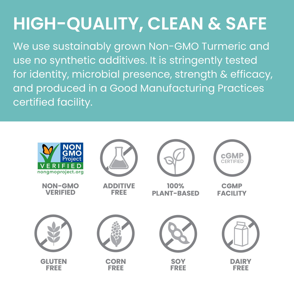 Turmeric 95 Supplement with Curcumin/Curcuminoids, Joint and Muscle Support, Flexibility, 30 Capsules