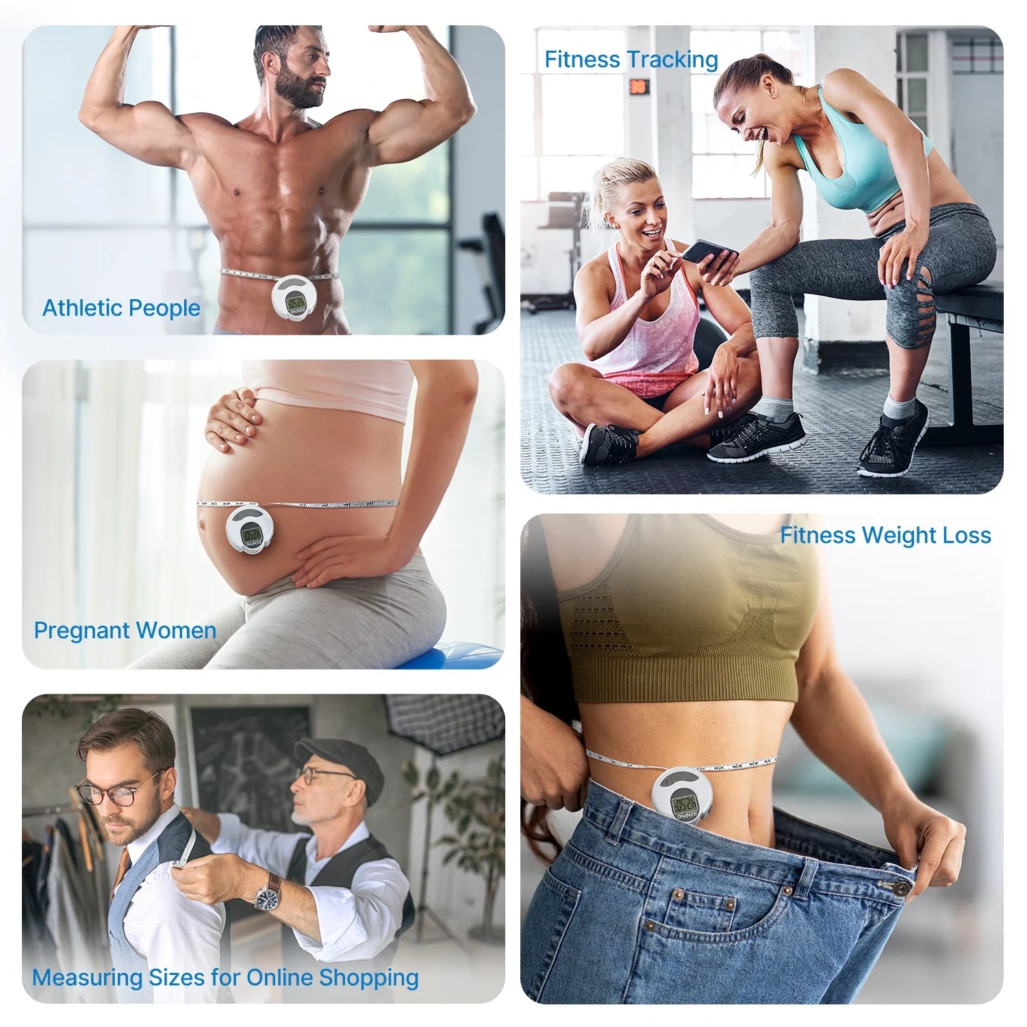 Smart Tape Measure with App, Bluetooth Body Measuring Tape for Body Circumference Monitoring, Mother-To-Be, Bodybuilder