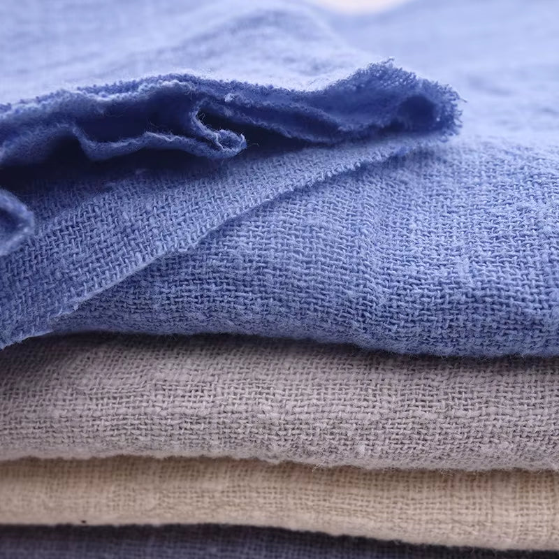 Soft Linen Cotton Fabric Organic Material Pure Natural Flax for Sewing DIY Handmade Clothes Patchwork Fabric