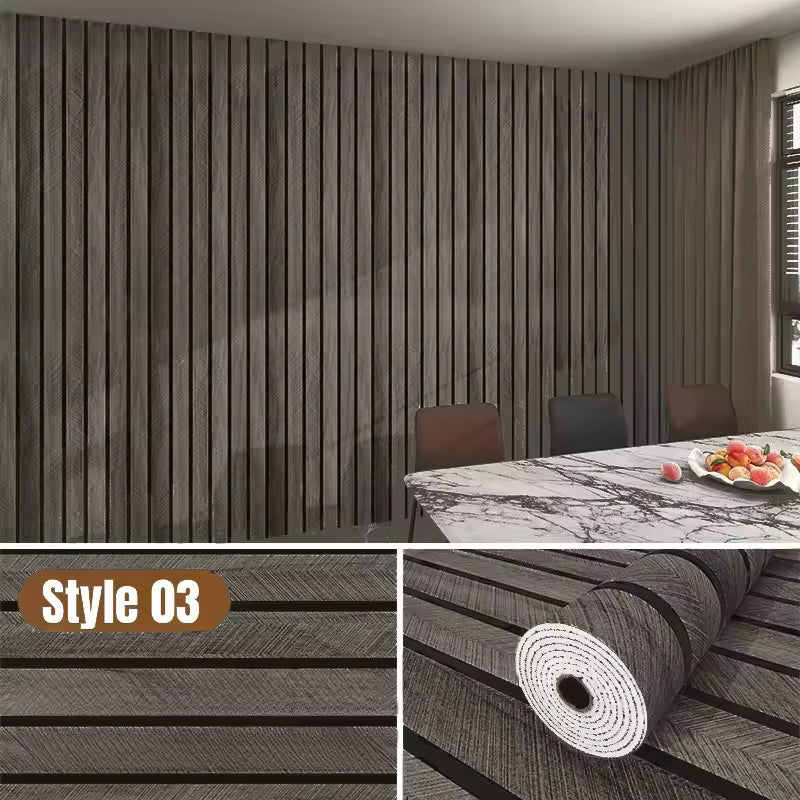 Thick Wood Grain Self-Adhesive Wall Sticker Waterproof for Home Decortion Peel and Stick Foam Wallpaper Bedroom Living Room