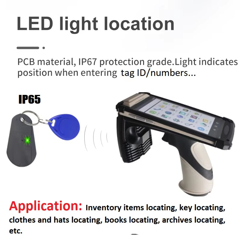LED Indicator UHF RFID Tag 860-960Mhz 0-4M Read Range Ideal for Keychains, Asset Tracking, Books, Vehicles, Personal Item